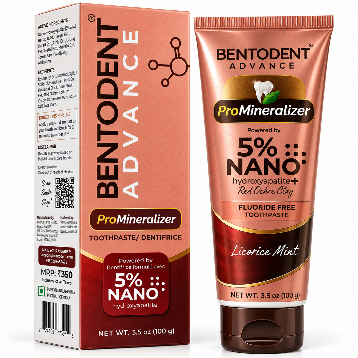 BENTODENT® Advance ProMineralizer 5% Nano Hydroxyapatite Toothpaste