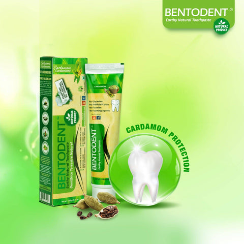 Bentodent Cardamom Toothpaste - Natural & Fluoride Free - bentodent x idonaturals