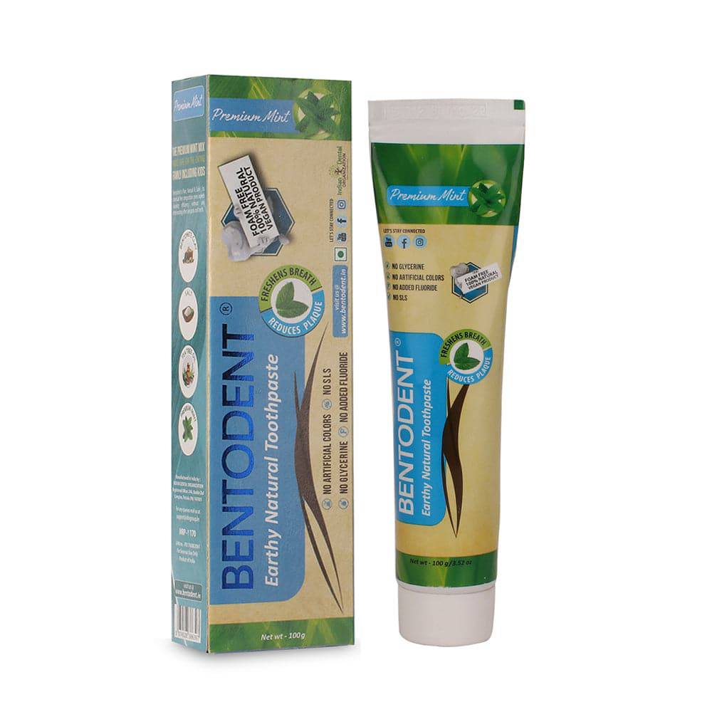 Bentodent Premium Mint Herbal Toothpaste - Natural & Fluoride Free