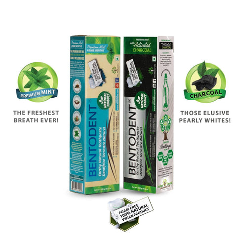 Bentodent Toothpaste - Charcoal & Premium Mint Pack - bentodent x idonaturals